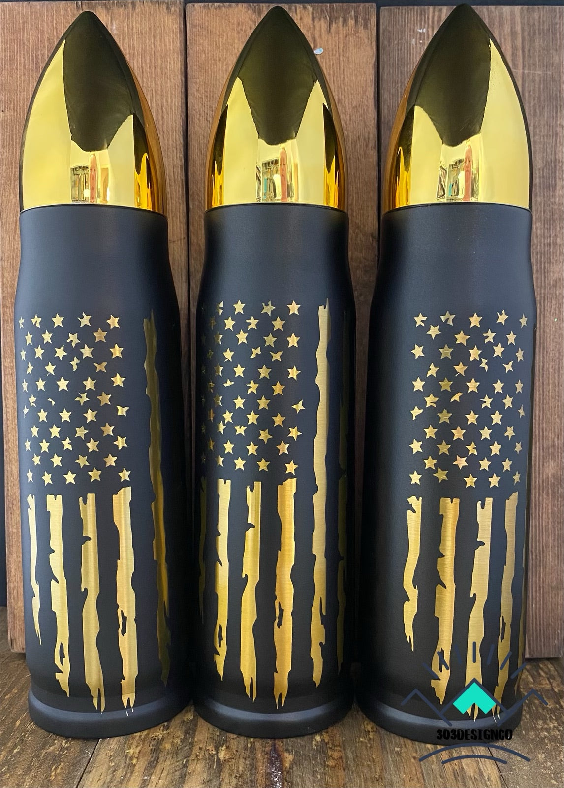 32oz Stainless Tumbler with Custom Cerakote Ripped Flag Design